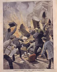 Ilustração da capa de vinicultores incendiando a Prefeitura de Beziers durante revoltas na França
