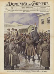 Depois de um discurso de propaganda para os soldados russos de Ochta, o major italiano Tonelli vem
