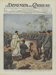 Episódios de vida bélica na Tripolitânia, oficiais e soldados ajudam nos lugares fortificados