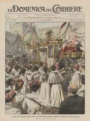 A saudação das damas de Berlim à nova nora do imperador William, princesa Alessandra Holstein