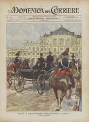Chegada da Rainha Margherita no Castelo de Stupinigi em 25 de junho
