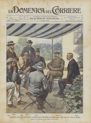 Entrevista com Chefes Boer e representantes ingleses para discutir a paz depois de três anos de guerra