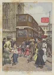 A primavera em Milão, La Folla tira os bondes de Monza para passar o domingo no campo