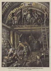 O fim das obras do túnel Simplon, a última pedra do revestimento interno (18 de outubro)