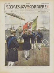 As grandes manobras navais no Golfo de Gaeta, o Duque de Gênova Estudos As várias etapas da beira de Savoia