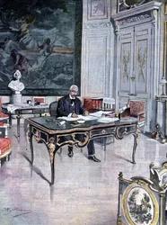 Presidente da República Francesa Félix Faure em 1899 Ilustração de Achille Beltrame