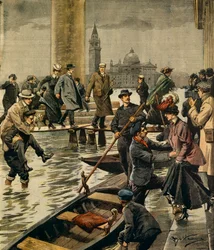 O fenómeno da água alta na Praça de São Marcos em Veneza, de Achille Beltrame (1871-1945), de La Domenica del Corriere