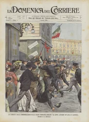 Um episódio da comemoração dos cinco dias em Milão A luta em torno de um mastro