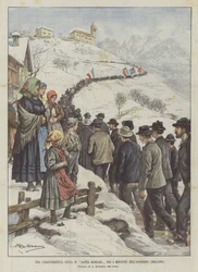 Uma festa característica de Santa Bárbara entre os mineiros DellAgordino (Belluno)