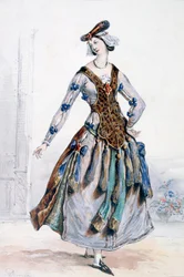 Mademoiselle Sophie, figurino para uma ópera, c1820-1857