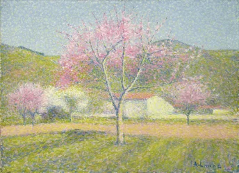 Um Pomar na Primavera, Macieiras em Flor, c.1920-29 (óleo sobre algodão)