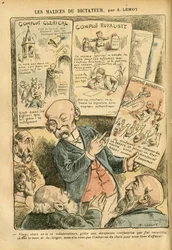 Ilustração de Achille Lemot (1846-1909) em Le Pelerin, 21/07/07 - As Malícias da Conspiração Clerical Ditadura Conspiração Realista Conspiração Separatista - Royalism, Religion Faith, Left Bloc, Catholic Catholicism - Clemenceau George