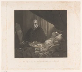 Il Tintoretto retrata a sua filha no seu leito de morte
Le Tintoret au lit de mort de sa fille (título sobre o objecto)