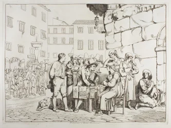 O escritor na Piazza Montanara