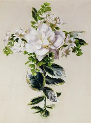 Uma Cruz Floral (aquarela sobre papel)