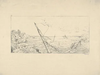 Stone Blockade off Charleston, Carolina do Sul de Confederate War Etchings, 1861-63.
