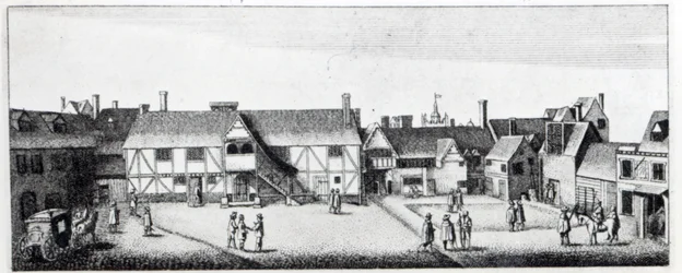 South View da Arundel House em Londres, gravada por Wenceslaus Hollar em 1646 e publicada em 1792
