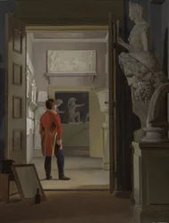 O Salão de Antiguidades no Palácio de Charlottenborg, Copenhague, 1830.