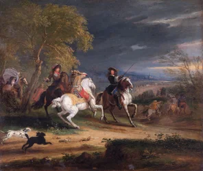 Chegada de generais franceses antes de uma cidade