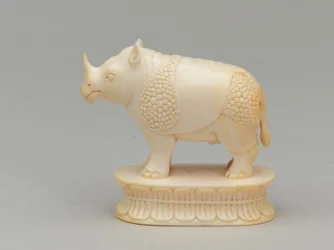 Bispo branco, peça de xadrez, Índia, 1820 cerca