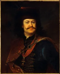 François II Rakoczi (1676-1735), Príncipe da Hungria e da Transilvânia - Pintura de Adam Manyoki (1673-1757), óleo sobre tela (75,5x62,5 cm)