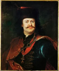 Príncipe Ferenc II Rakoczi, revolucionário húngaro contra o domínio dos Habsburgos (pintura sobre tela)