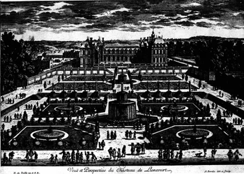 Château de la Rochefoucauld em Liancourt; desenho de Perelle.