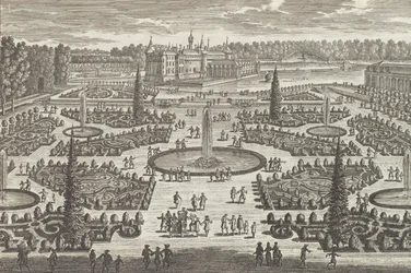 O Parterre da Orangerie em Chantilly, década de 1680., década de 1680.