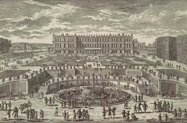 Vista de Versalhes Vista de Versalhes, fachada do jardim, década de 1680.