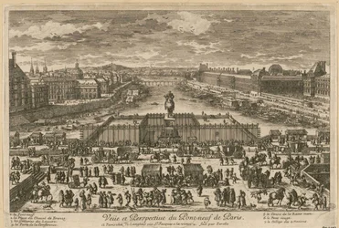 Vista da Pont Neuf em Paris, segunda metade do século XVII..