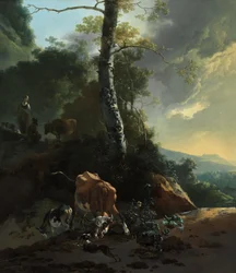 Paisagem com boi furioso