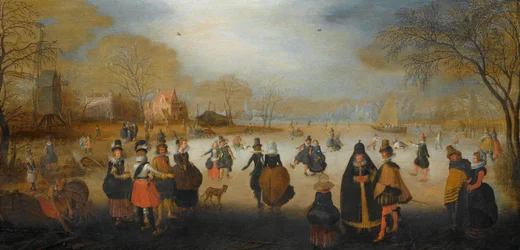 Paisagem de Inverno com Skaters