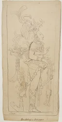 Bas Relief em Palenque, México (tinta preta e grafite)