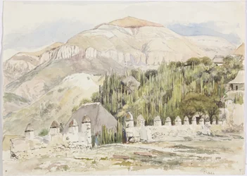 Church Enclosure, Metztitlán, Hidalgo, México (aquarela)