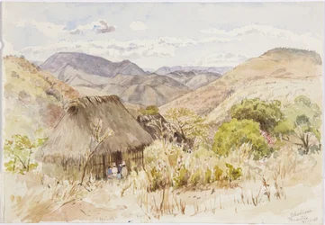 Casa da escola em Tenantla, México (aguarela)