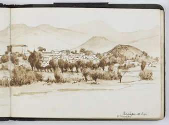 Caderno de desenhos de aquarelas, desenhos e notas, México,1896-1898 (aquarela)