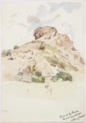 Vista - Cerro de los Riscos, além de Guadalupe, México (aquarela)