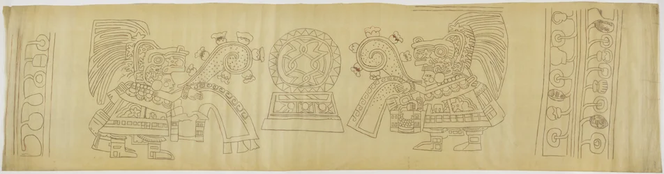 Pintura de parede de Teotihuacan, Estado do México Casa de Barrios - "Casa dos Padres"