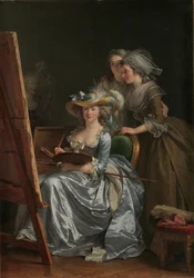 Auto-retrato com duas alunas, Marie Gabrielle Capet e Marie Marguerite Carreaux de Rosemond