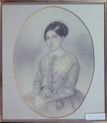 Retrato póstumo de Leopoldine Hugo (1824-43) 1847 (desenho)