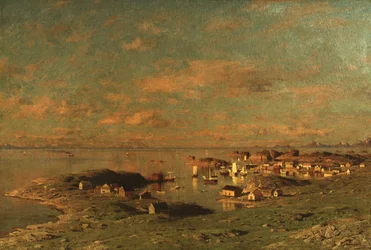 De Reine em Lofoten (óleo sobre tela)