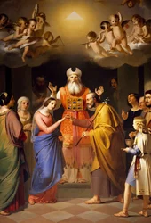 Casamento de Virgem, por Adeodato Malatesta (1806-1891), Igreja de São José, Bolonha, Emília-Romagna. Itália