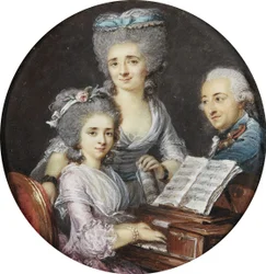 Adelaide Labille-Guiard - Retrato de uma mãe e de um pai com a sua filha ao cravo
