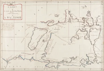 Mapa da busca de Sir John Franklin e da descoberta da Passagem do Noroeste