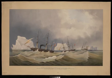 H.M.S. Phoenix com os seus acompanhantes, The Diligence e Breadalbane, Entre os Icebergues