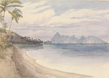 «Eimeo [Moorea] visto de perto de Papeiti [Taiti, Ilhas da Sociedade], 25 de agosto de 1849»