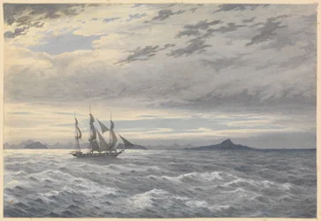 HMS "Daphne" ao largo do Cabo Horn, 28 de maio de 1852 (aguarela)
