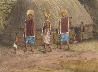 Chapéus de domingo nas Ilhas Navigators (Samoa), Baía de Apia, 14 de setembro de 1849 (aguarela)