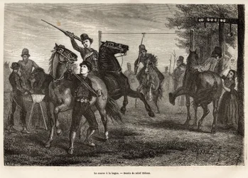 A corrida para o anel em Niewland, os jovens cavaleiros competem por, arma de uma lança de madeira, retirando o anel do pórtico onde está suspenso, o cavalo lança galope; para os mais desajeitados, uma colher de madeira também está suspensa de uma placa pr