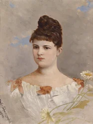 Retrato de Ottilie Schneitt von Schwarzenfeld de acordo com a etiqueta na parte de trás